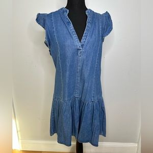 FOREVER 21 plunging denim dress size S
